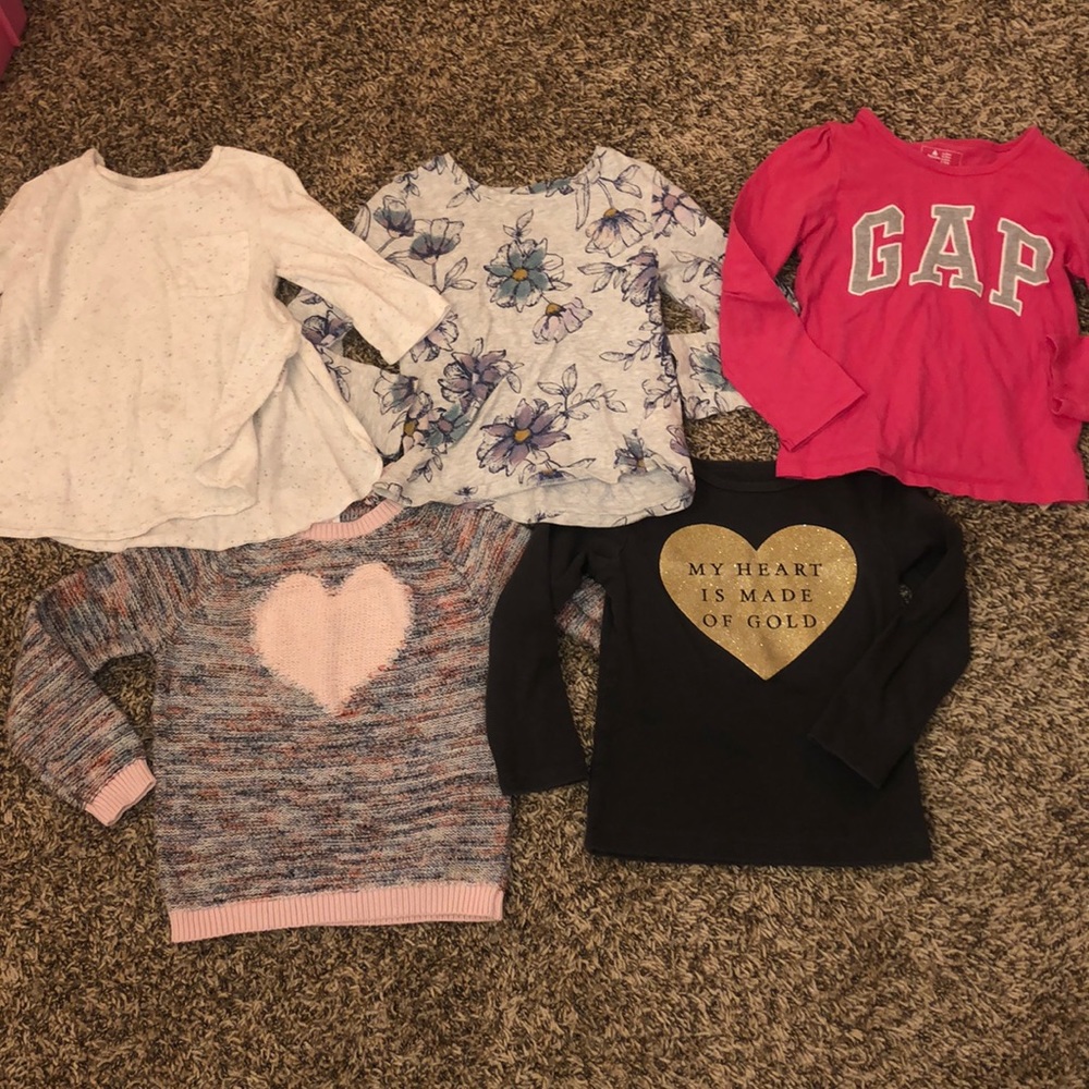 Five size 4T long sleeve shirt lot gap old navy